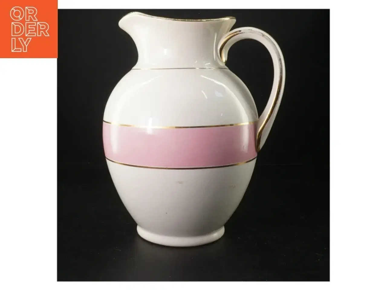 Billede 1 - Porcelænskande med striber fra København Fajancepabrik (str. 30 x 16 cm)