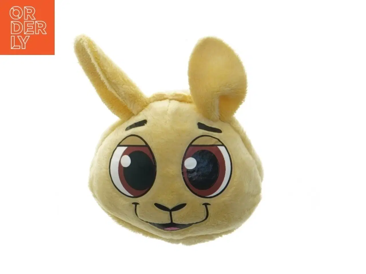 Billede 1 - Gul plys kaninhoved (str. 10 cm)