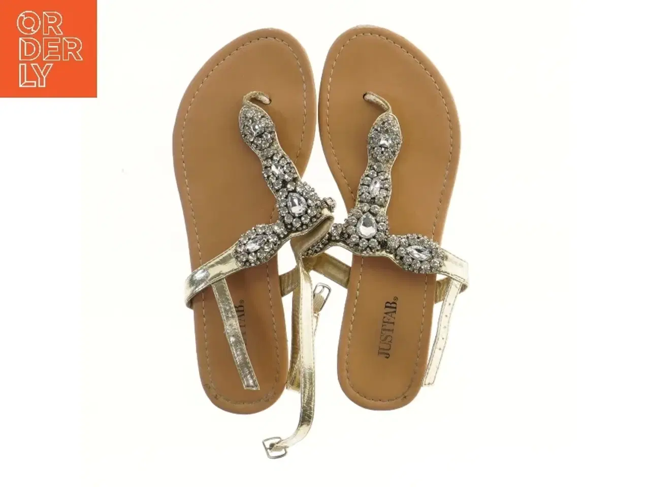 Billede 1 - Sandal str. 38 med sten fra JUSTFAB (str. 38 )