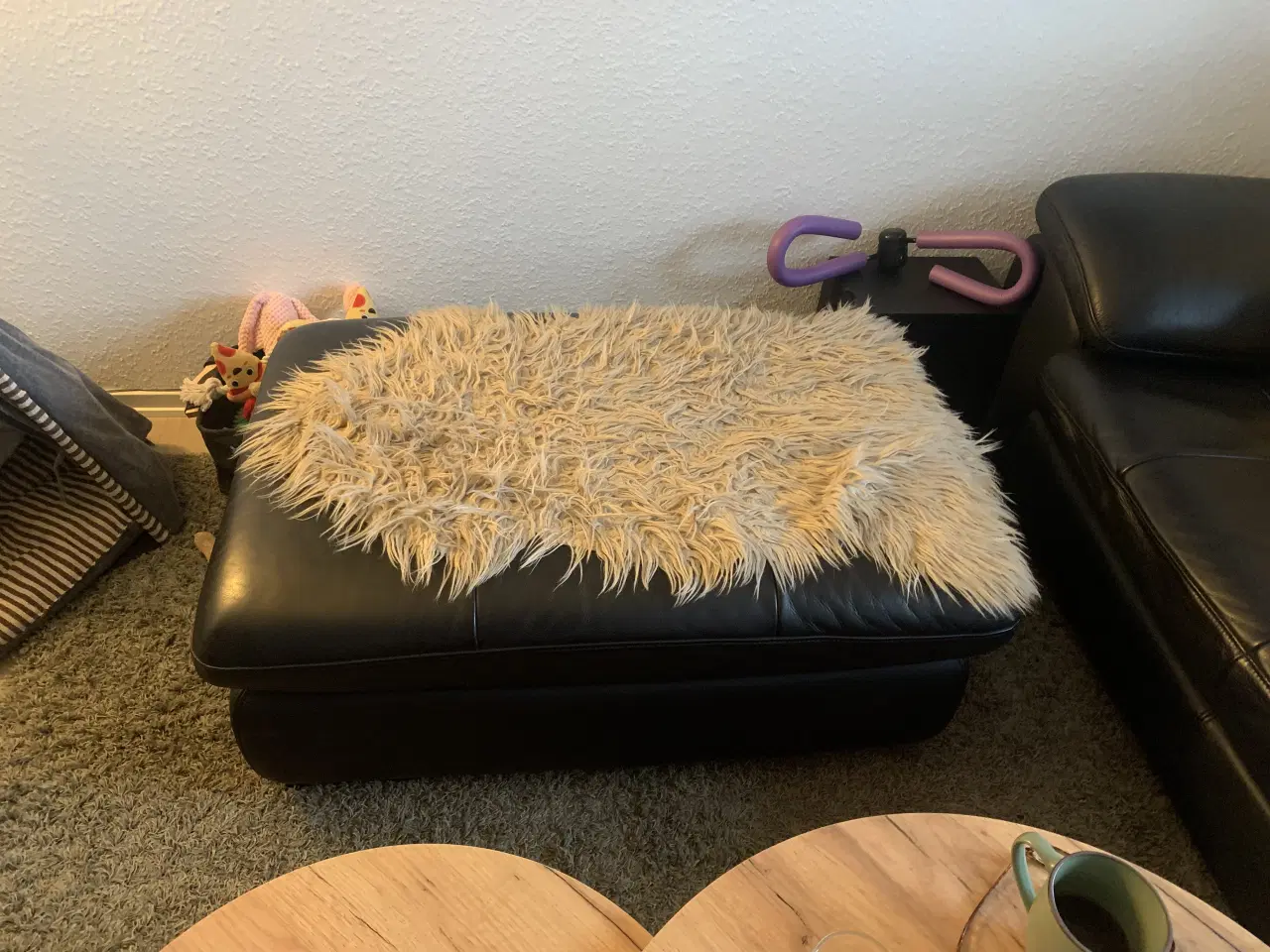 Billede 2 - Ægte læderhjørnesofa med puf