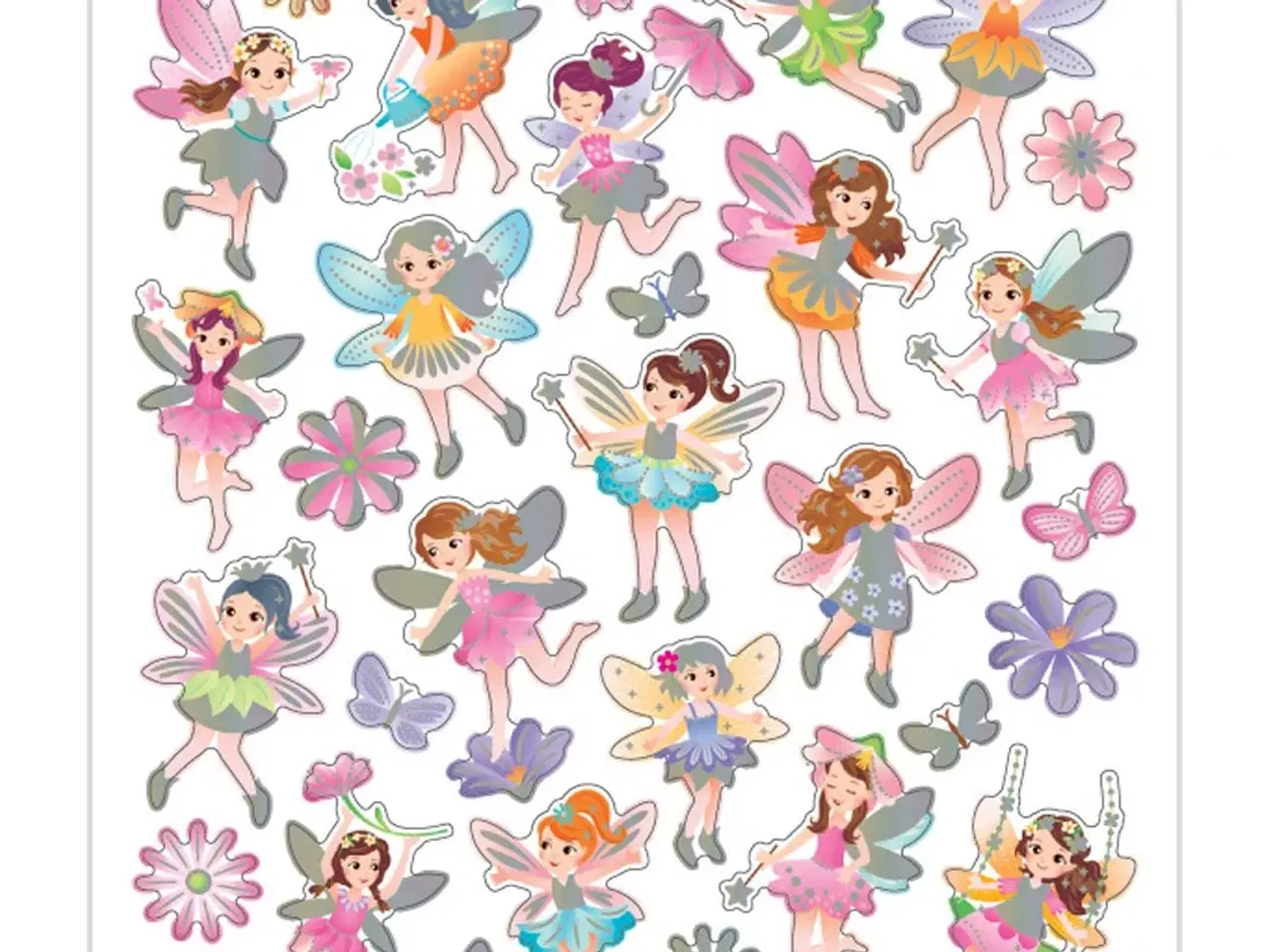 Billede 1 - Stickers, feer, ark 15x16,5 cm, 1 ark