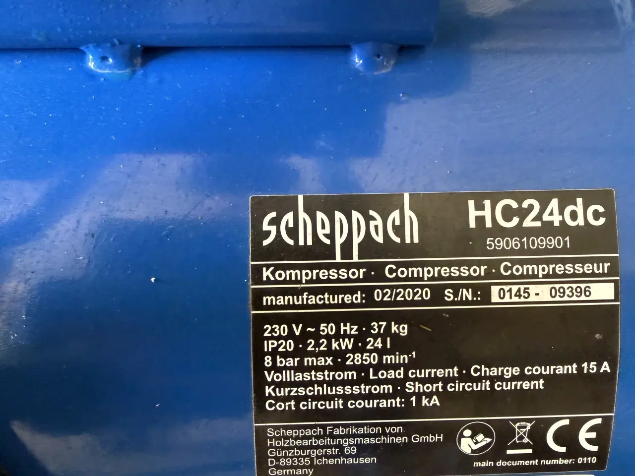 Billede 3 - Scheppach Kompressor 412l/min