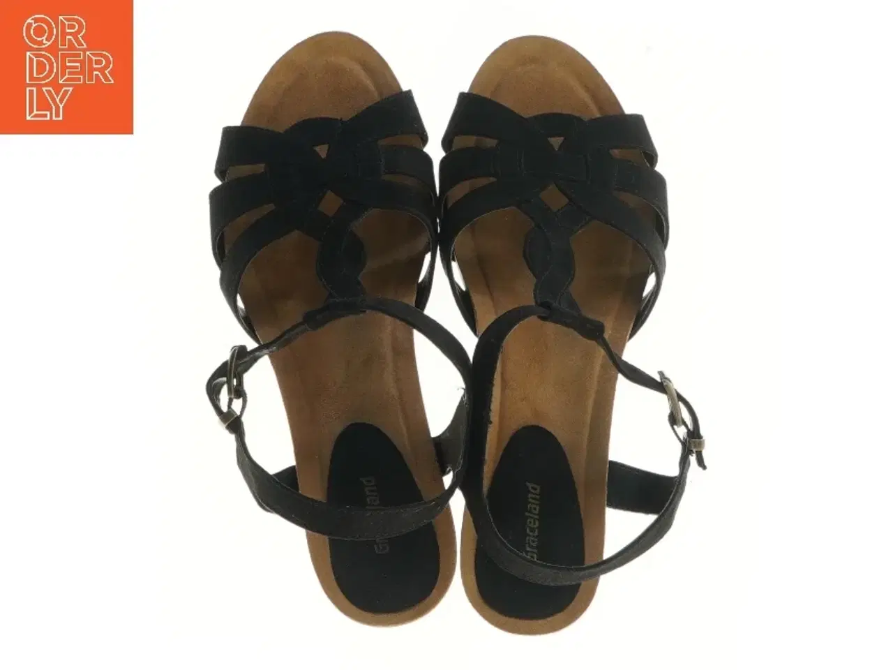 Billede 2 - Sort kilehælsandaler størrelse 41 fra Graceland (str. 41 )