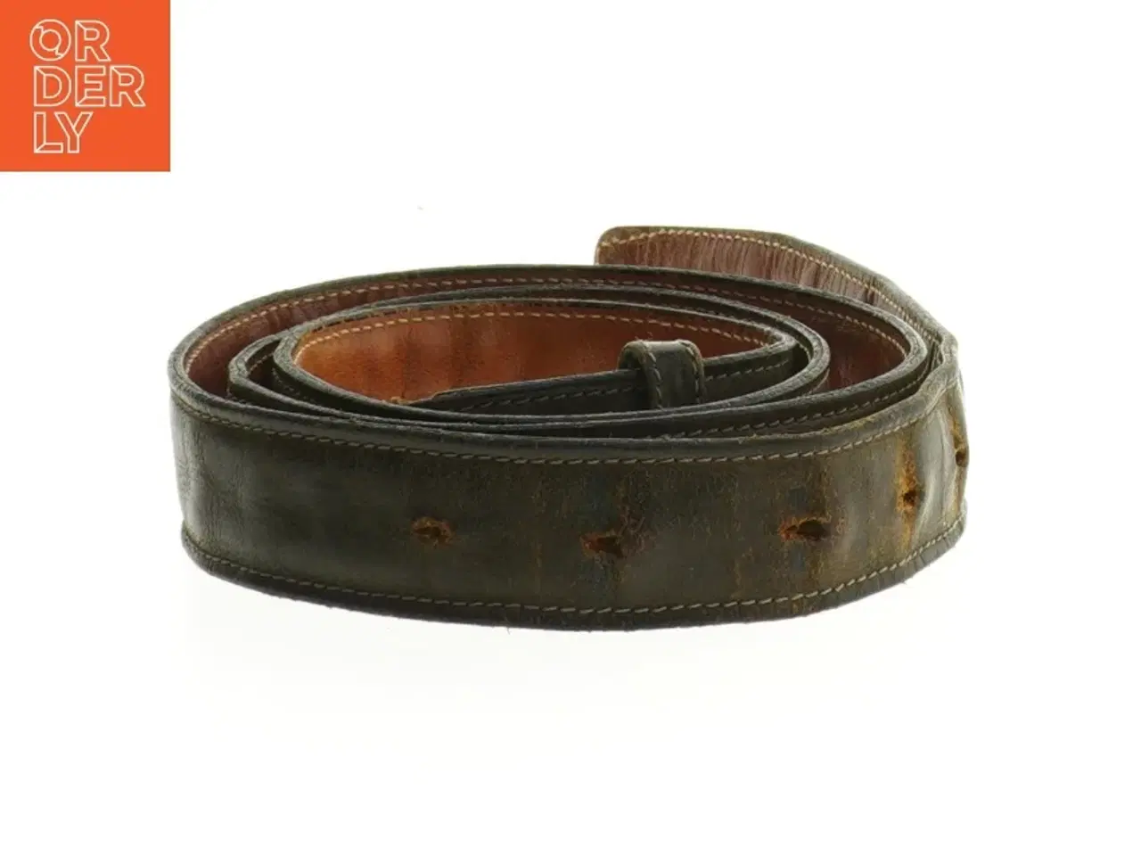 Billede 1 - Brunt læderbælte (str. 88 cm)