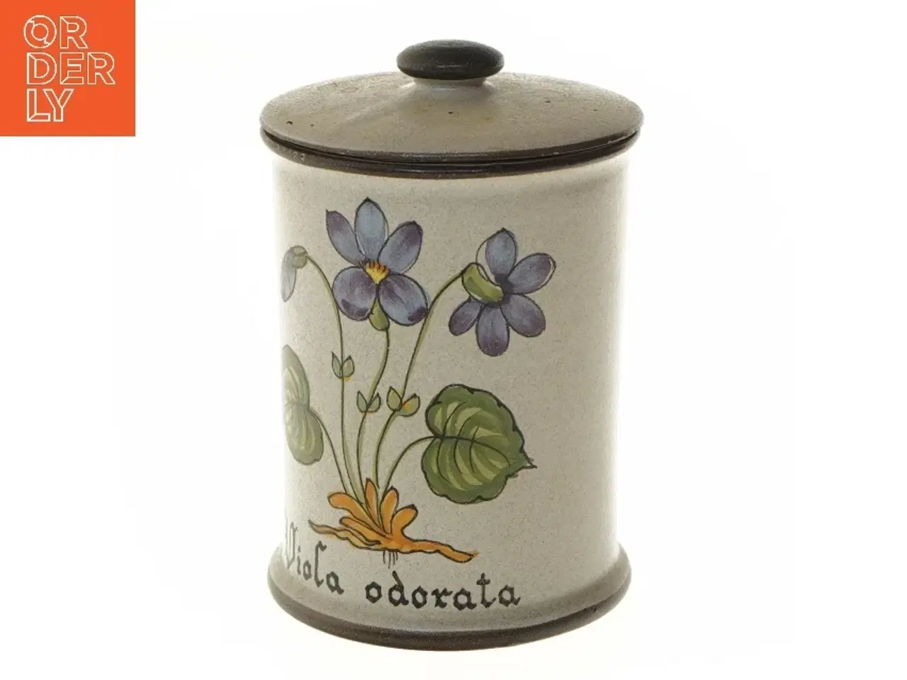 Billede 1 - Keramik krukke med låg (str. Ø 12x16 cm)