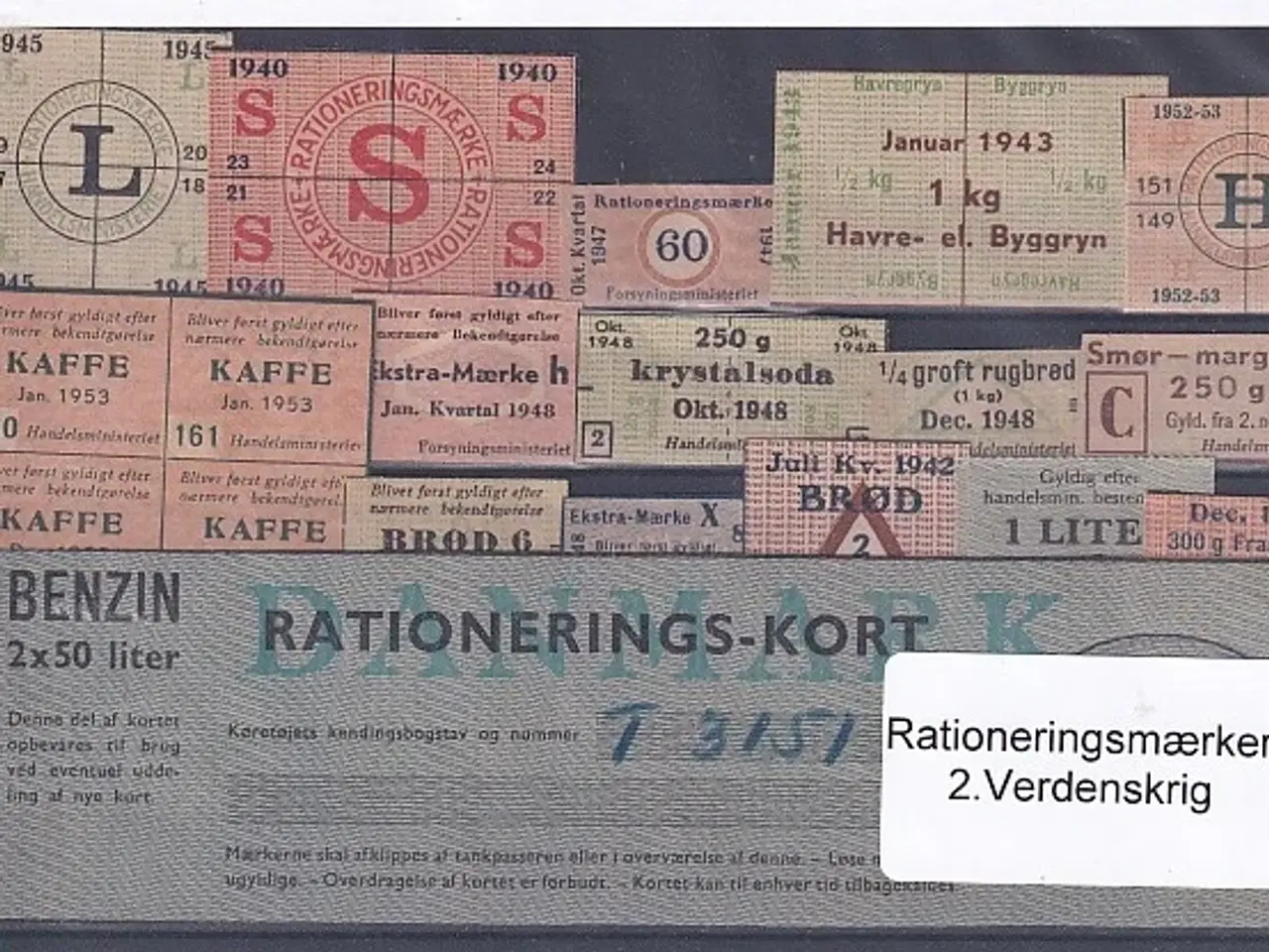 Billede 1 - Rationeringsmærker - 2. Verdenskrig