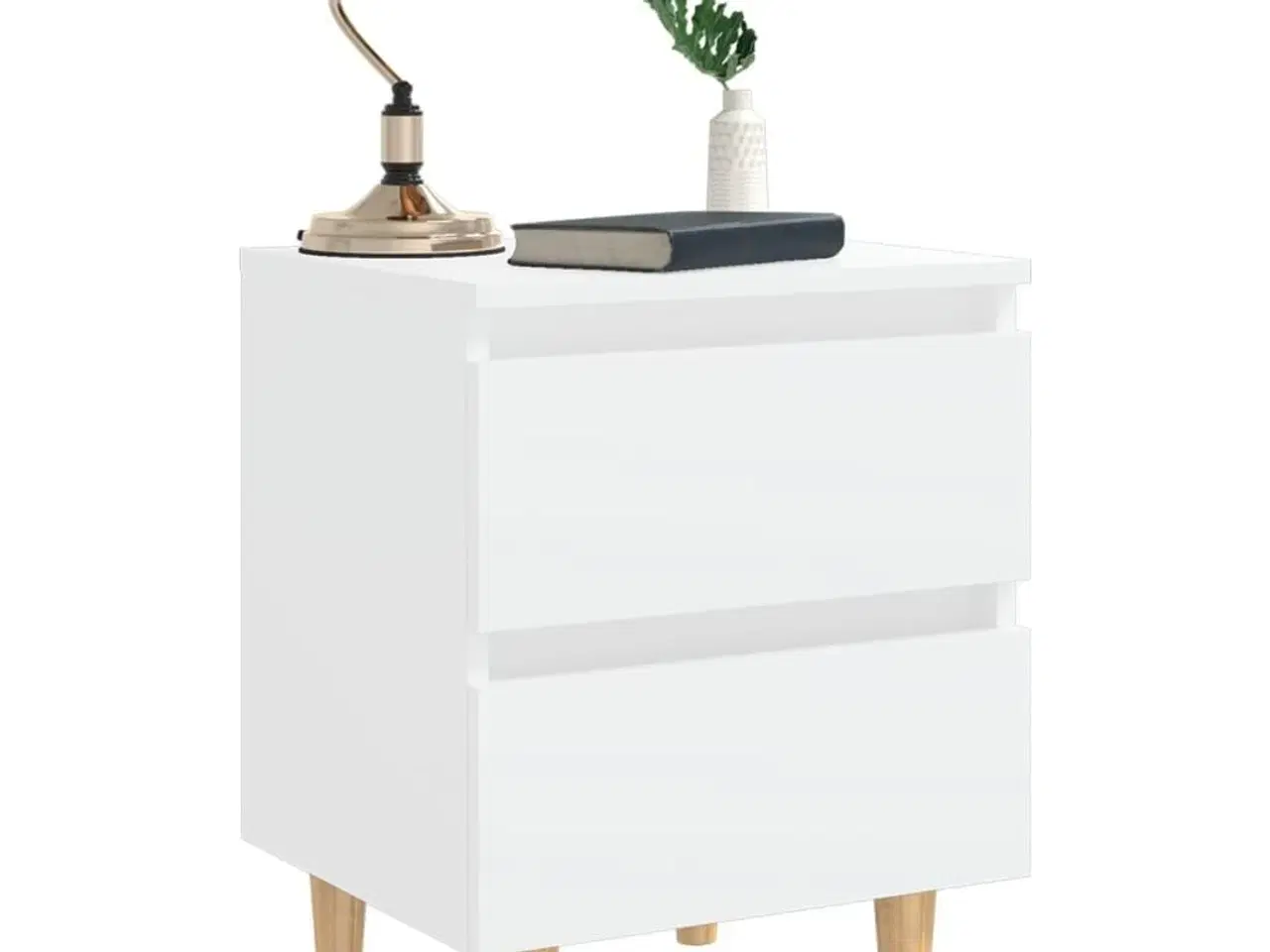 Billede 3 - Sengeskabe med ben i massivt fyrretræ 2 stk. 40x35x50 cm hvid