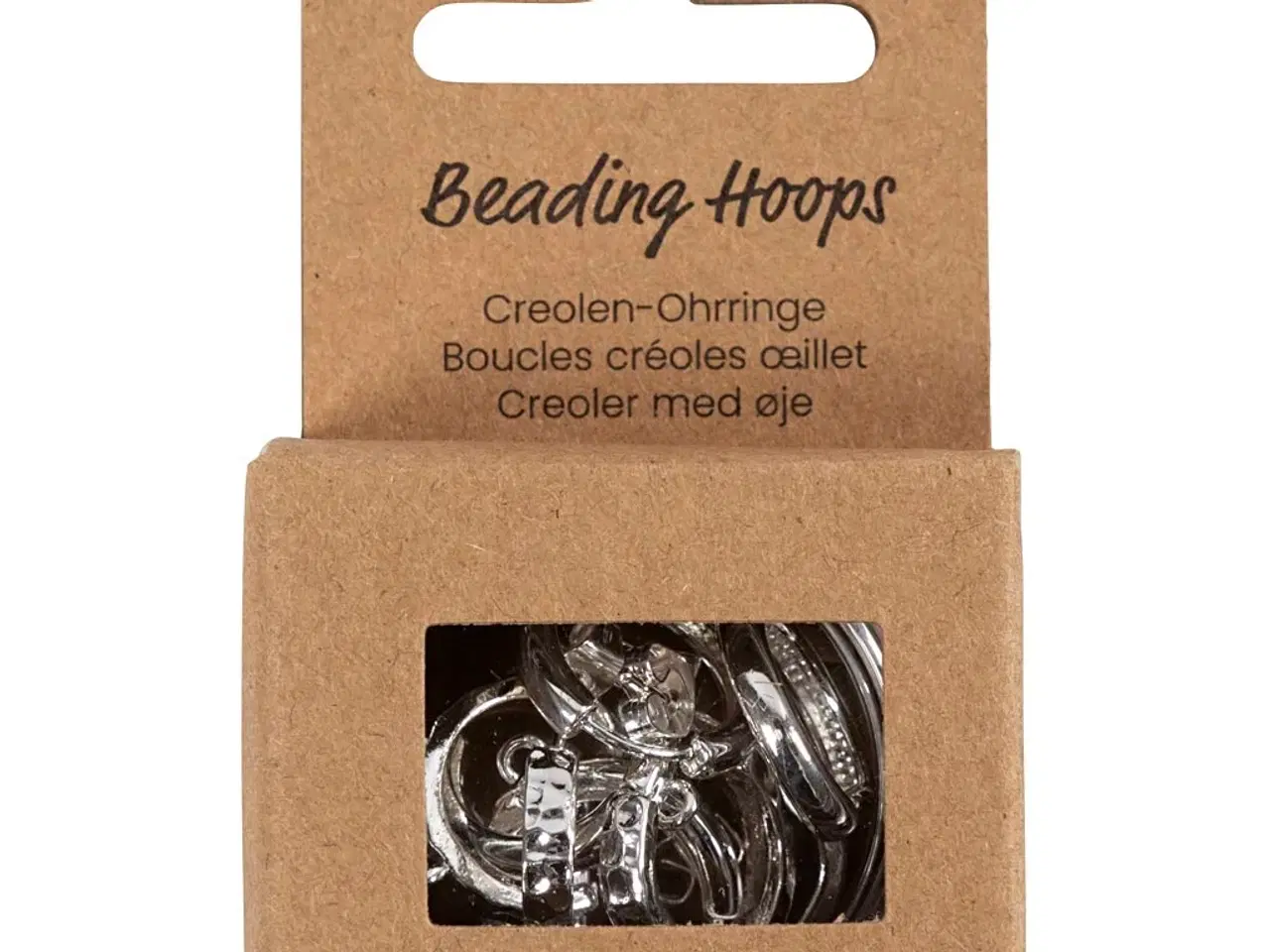 Billede 1 - Elegant forsølvet creoler med øje, 15 mm, 2 par