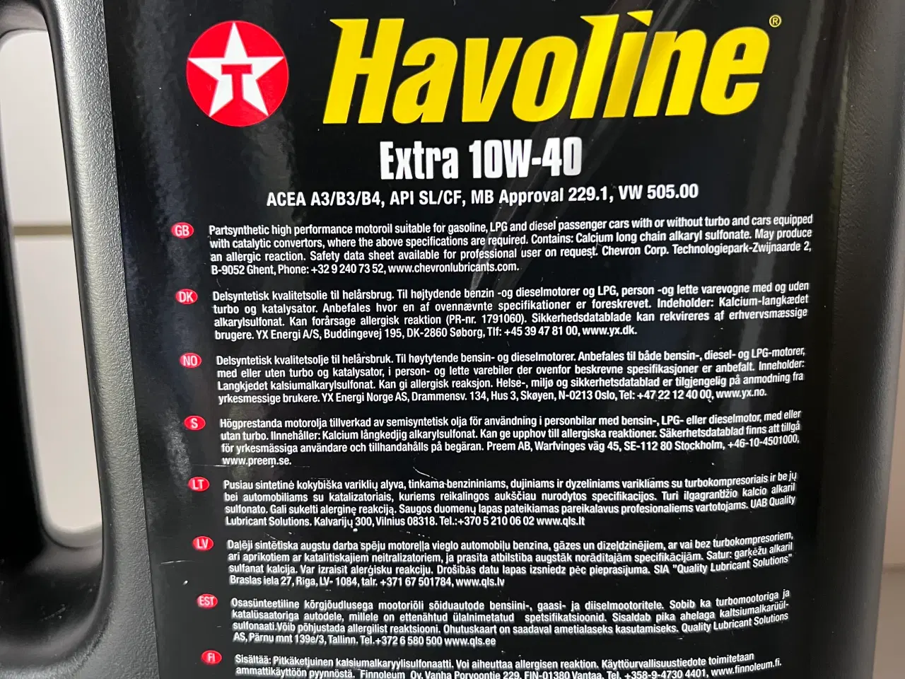 Billede 2 - Havoline Extra 10W-40 motorolie 