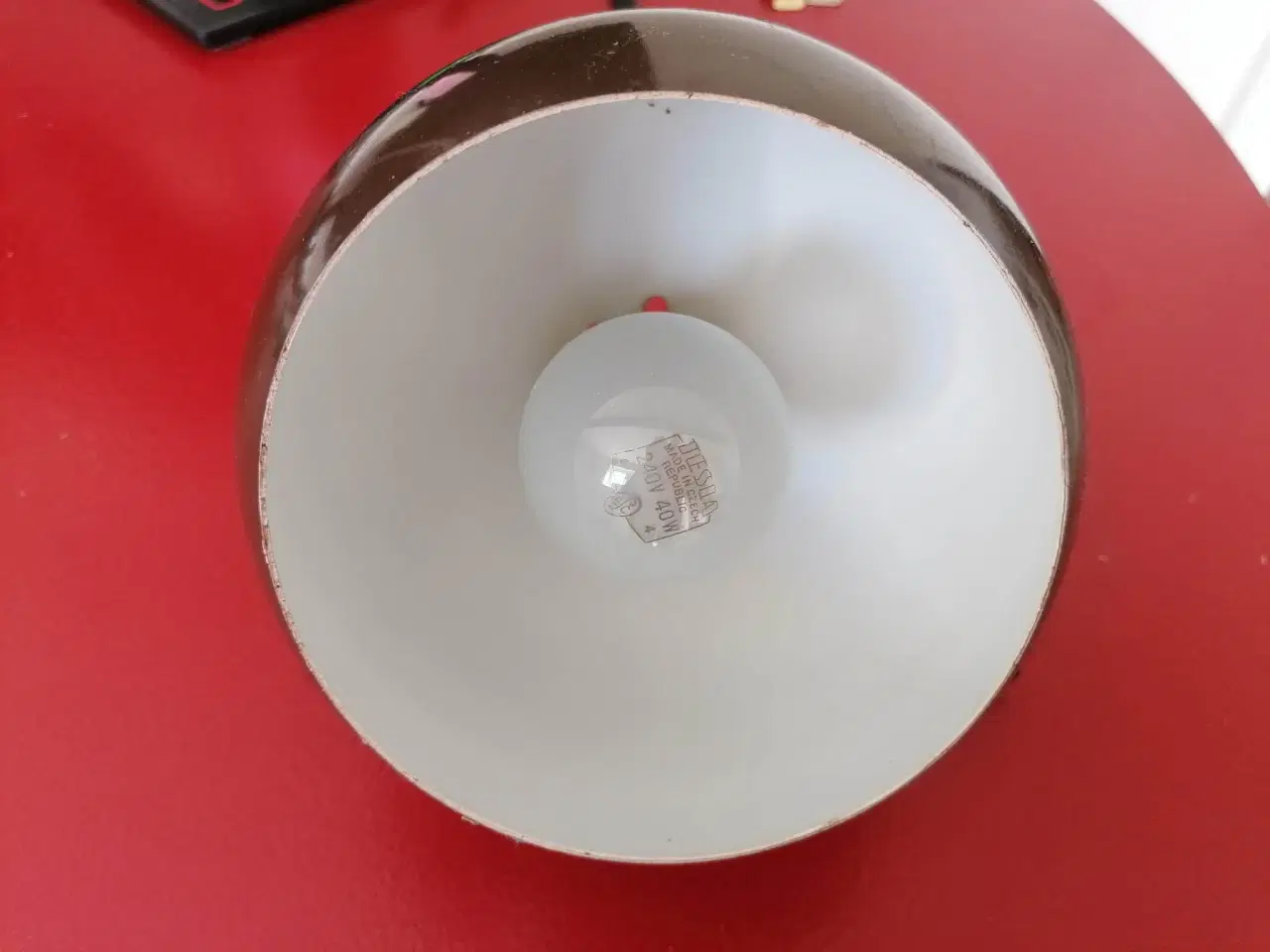 Billede 2 - Brun retro kugle lampe