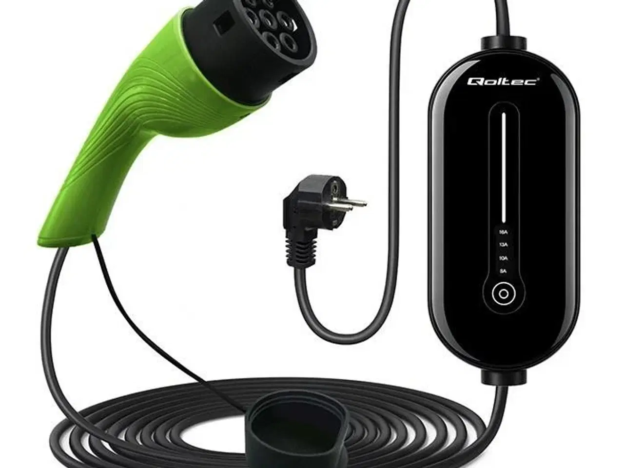 Billede 1 - Ladekabel til elbil Type 2 3,5 kW 5 m – Qoltec mobil oplader