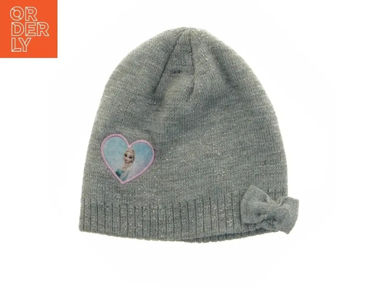 Billede 1 - Grå strik hue med Frost applikation fra Disney (str. 3 til 5 og 19 x 18 cm)