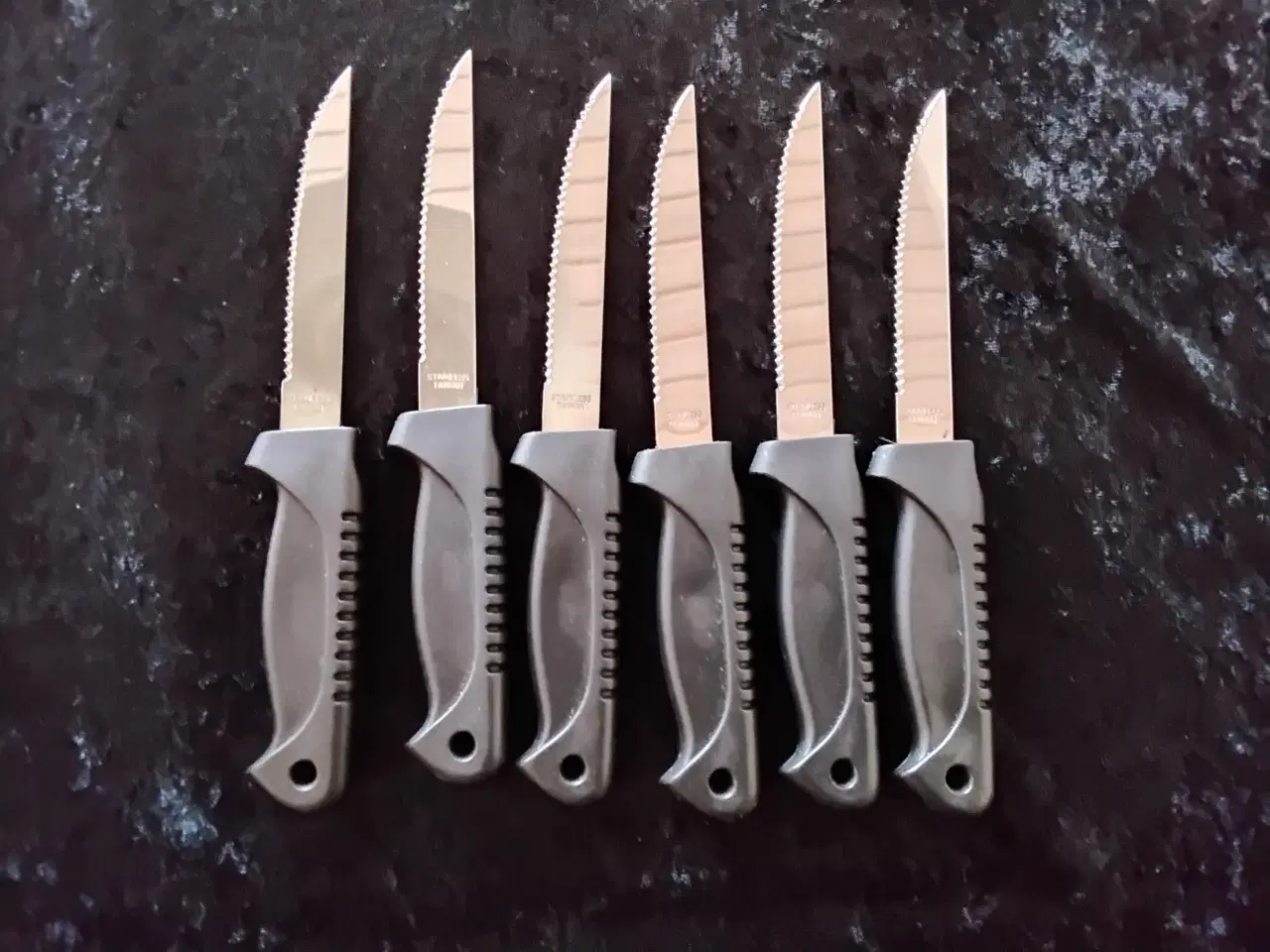 Billede 1 - Nye grill-knive, rustfrit stål og sorte plast-greb