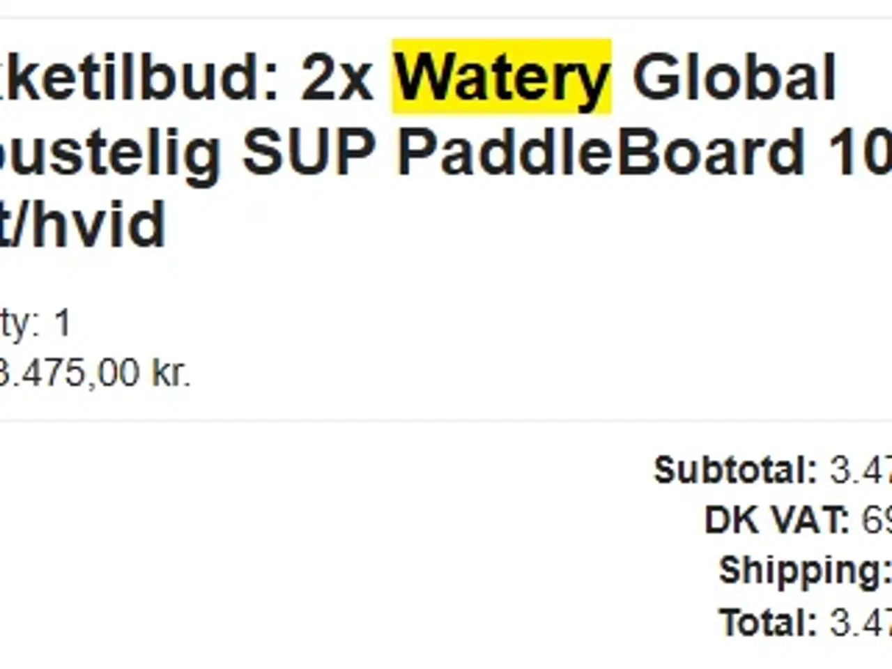 Billede 2 - Padddle boards 2 stk, watery