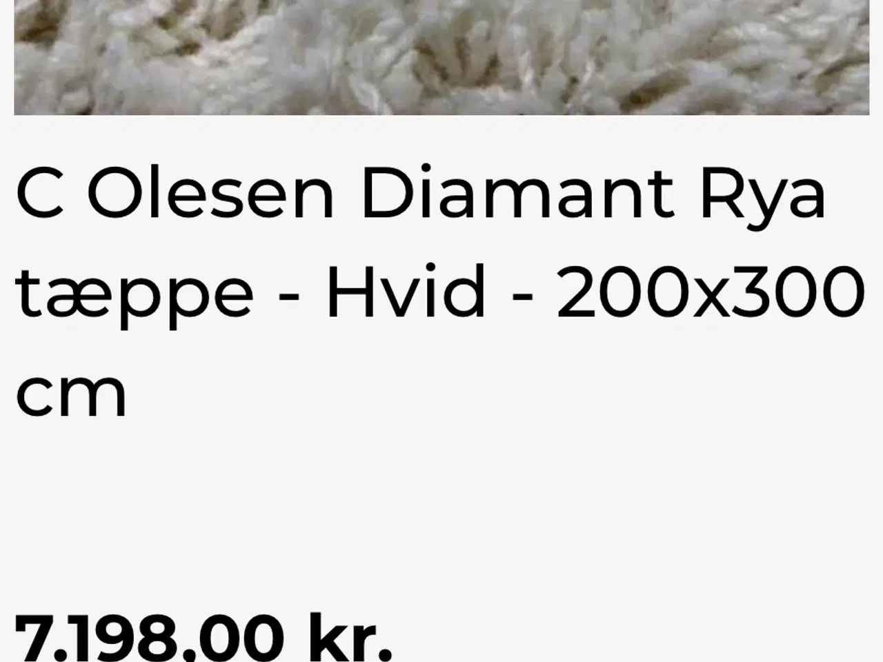 Billede 3 - Langhåret hvidt ryatæppe 