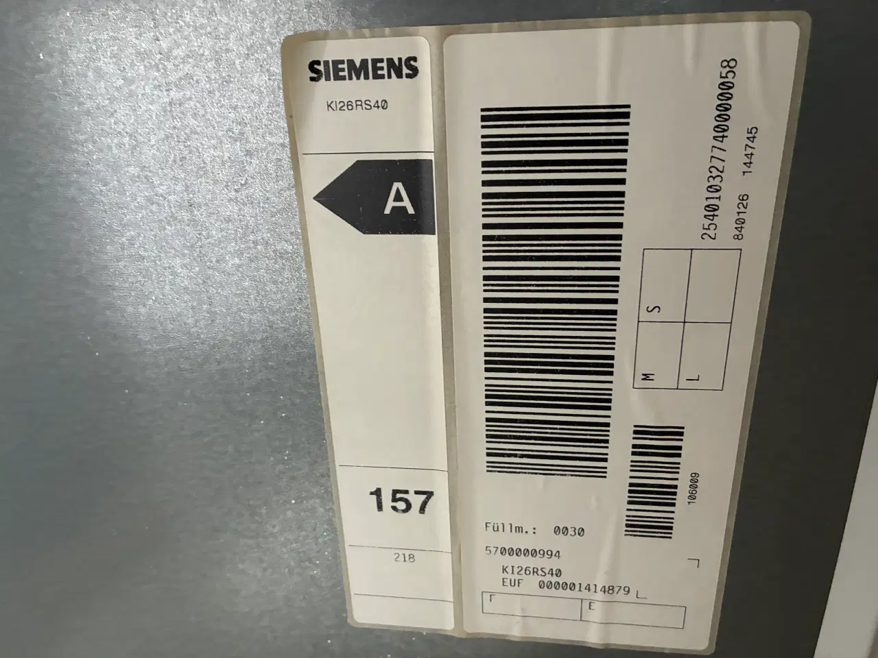 Billede 3 - Siemens indbygnings køleskab 122 cm 