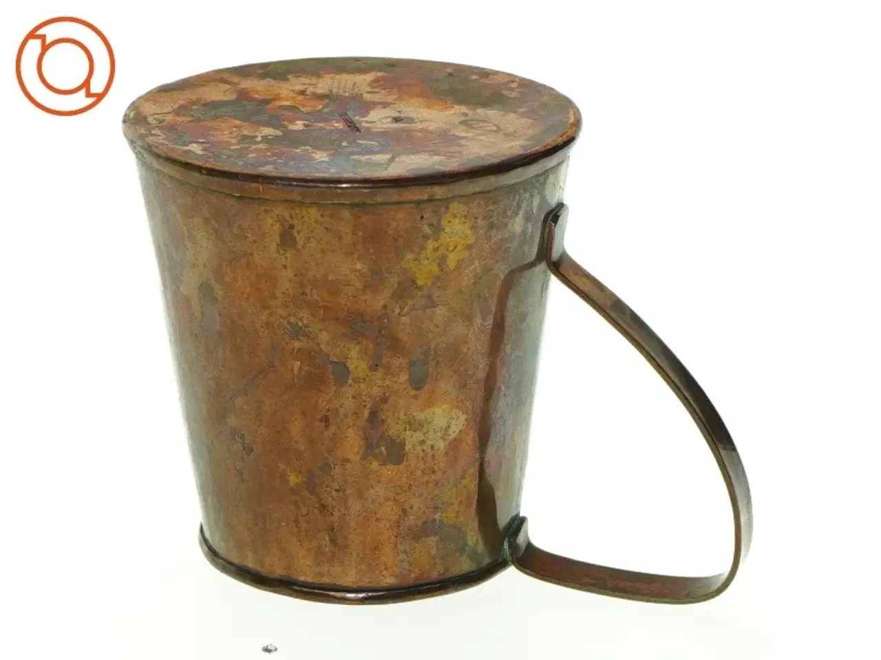 Billede 2 - Antik kobberbæger (str. 8 x 8 cm)