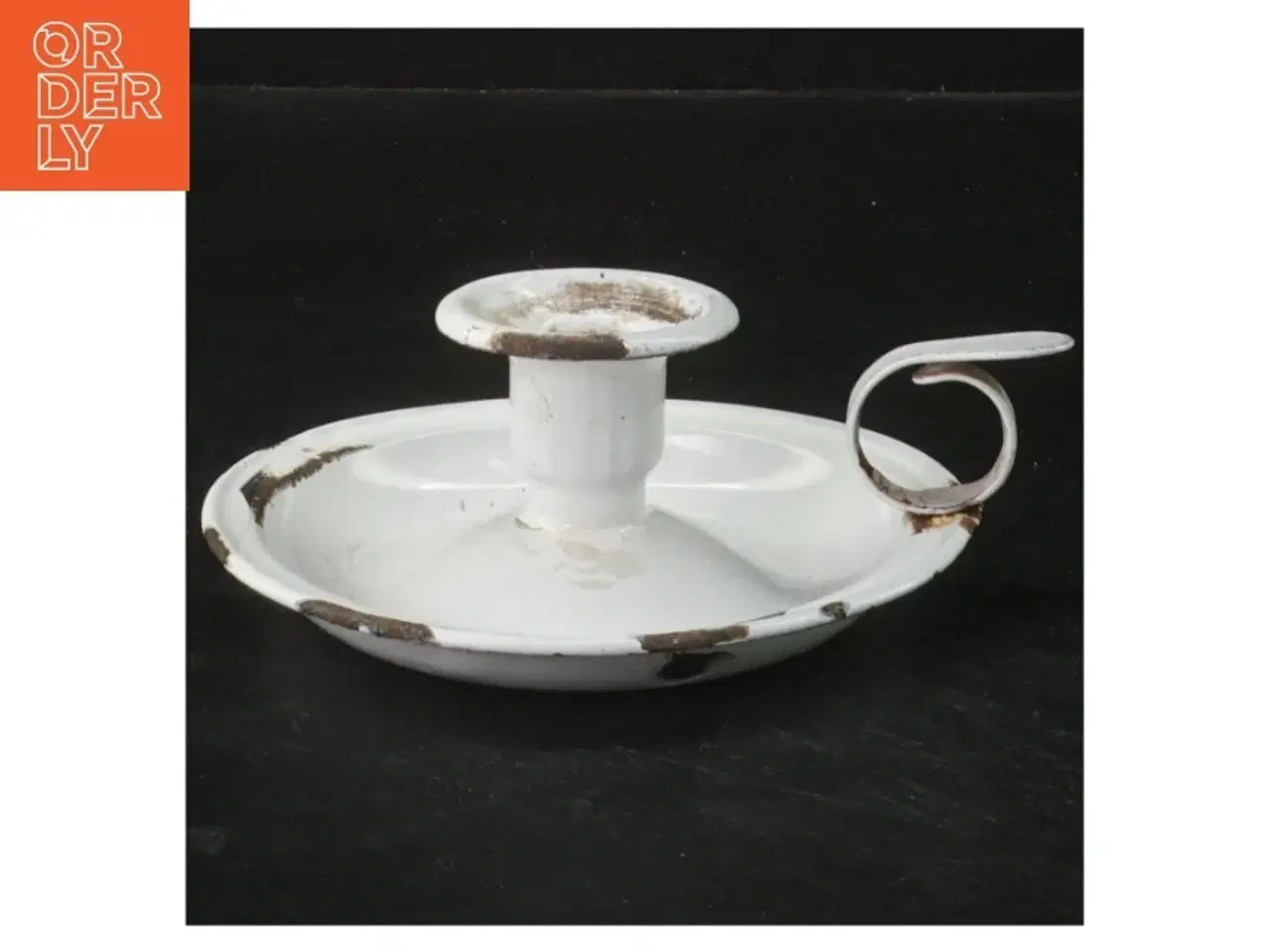 Billede 1 - Emalieret lysestage (str. Ø 13x5 cm)