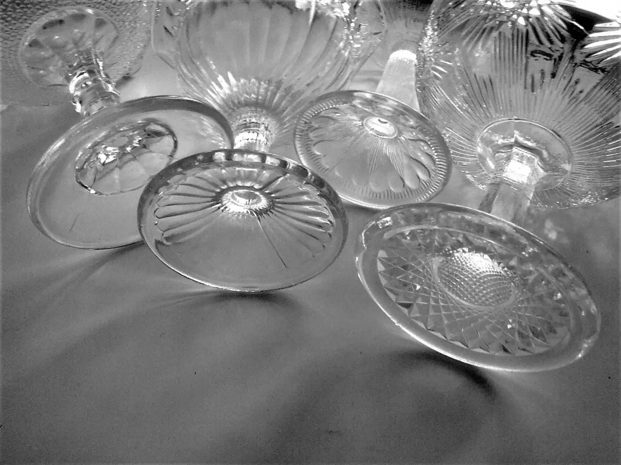 Billede 5 - Piedestal 4 SÆT fod fad glas skål RETRO