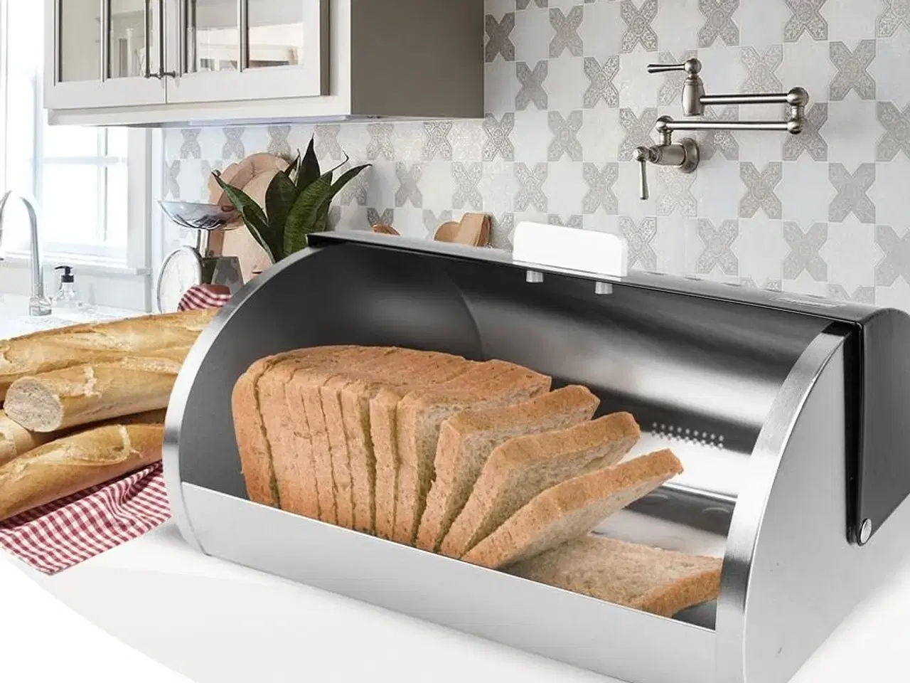 Billede 5 - Brødkasse Maestro – sort, rustfrit stål (MR-1676)