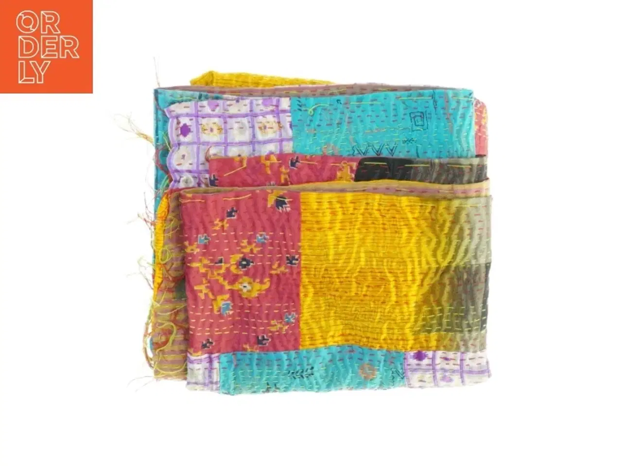 Billede 2 - Farverigt patchwork-tæppe (str. 90x113 cm)