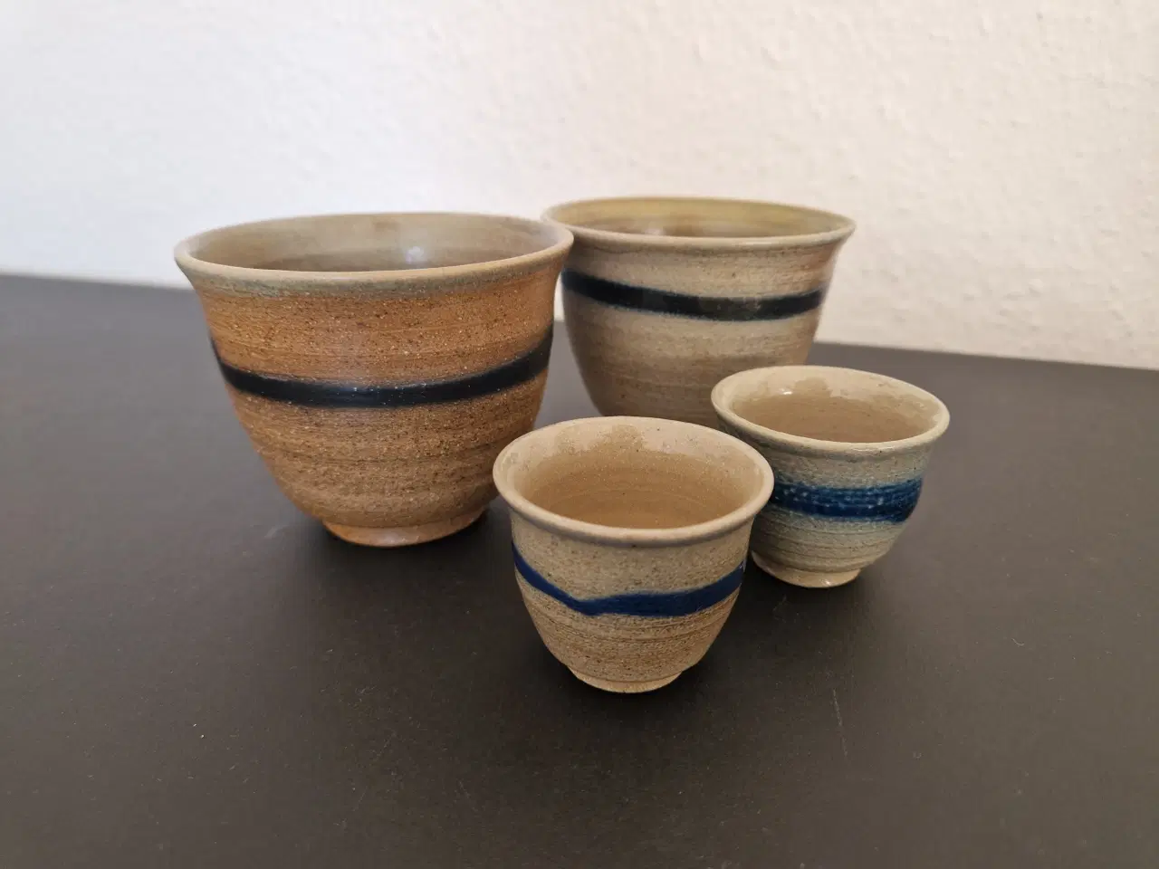 Billede 1 - 2 kaffekopper og 2 snapseglas af keramik.
