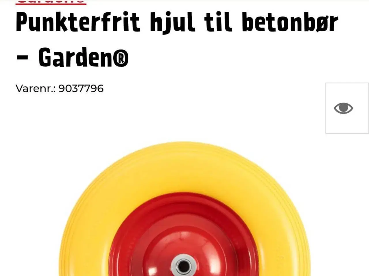 Billede 1 - Trillebør hjul sælges som nyt