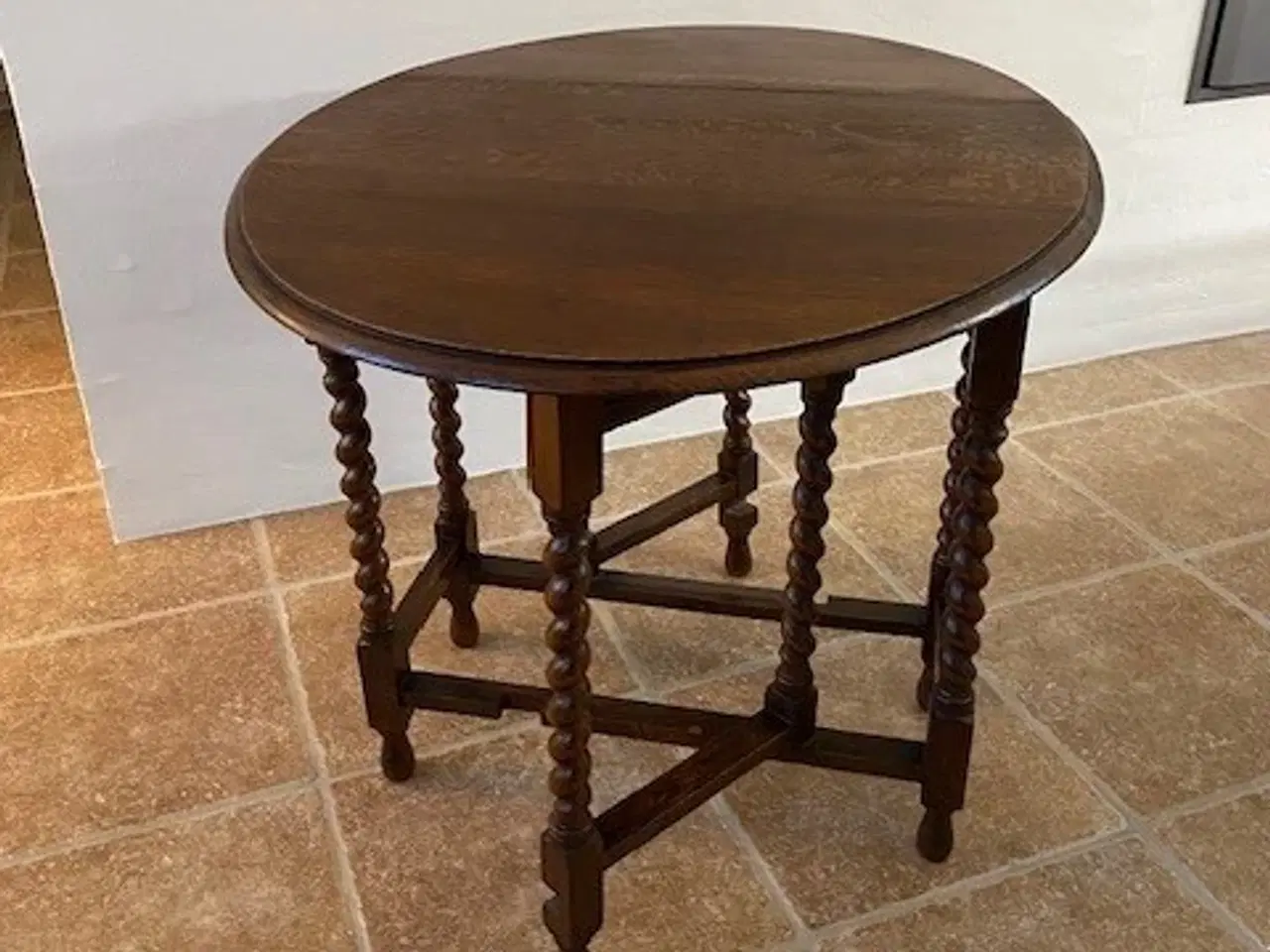 Billede 3 - Antikt engelsk klapbord - massivt mørkt træ  