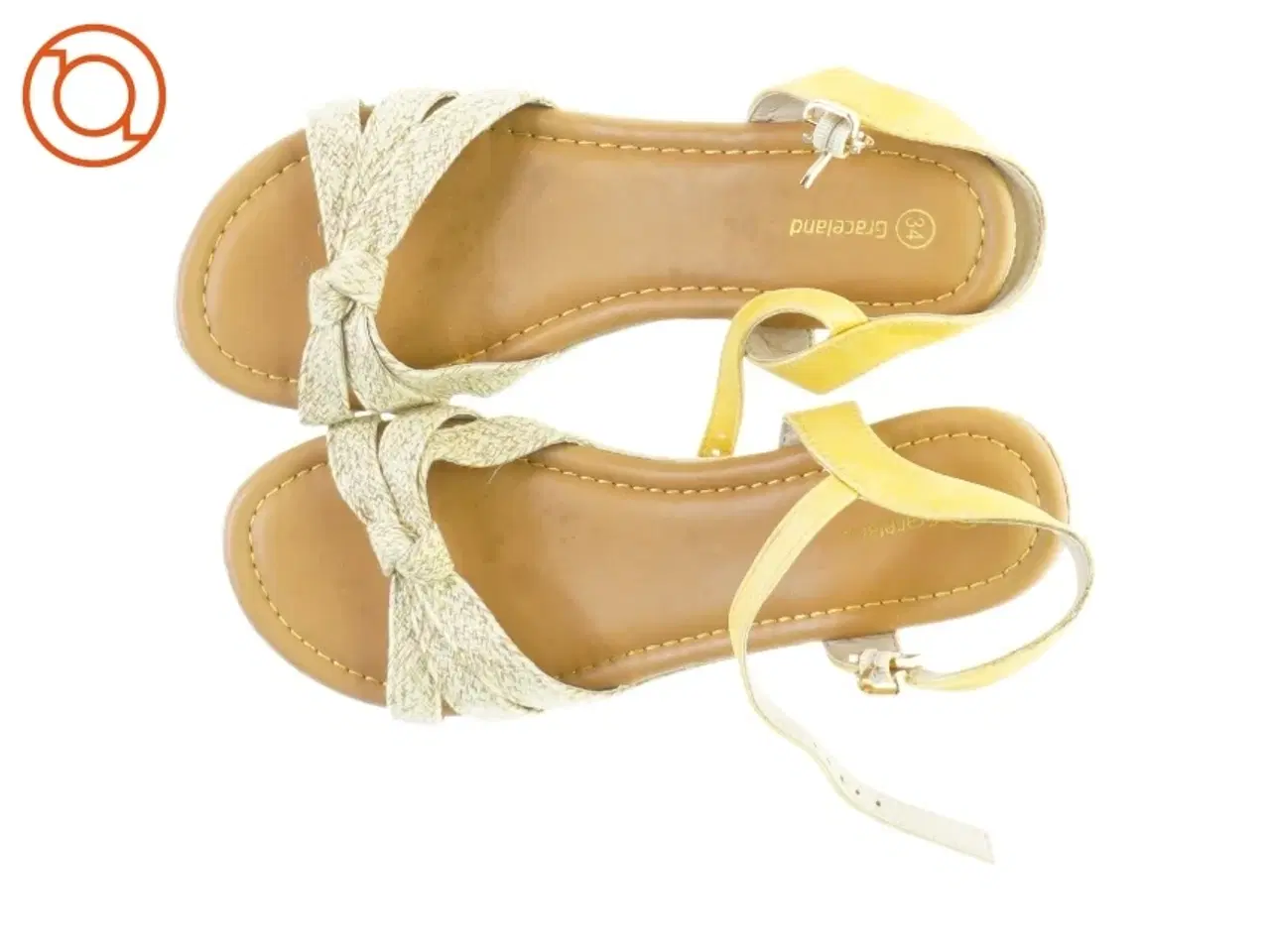 Billede 6 - Gule kilehæl sandaler (str. 34)