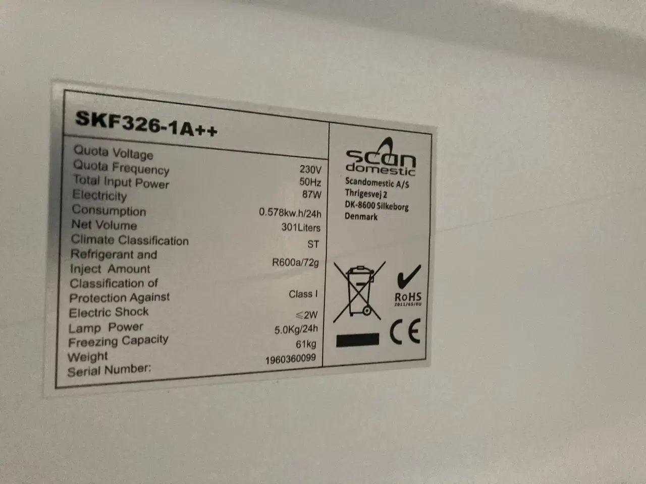 Billede 2 - Scandomestic SKF 326-1 A++, Fritstående køle-fryse