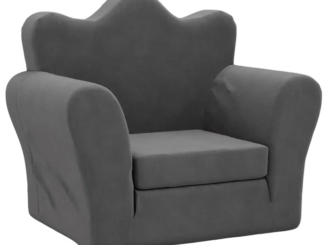 Billede 2 - Sovesofa til børn blødt plys antracitgrå