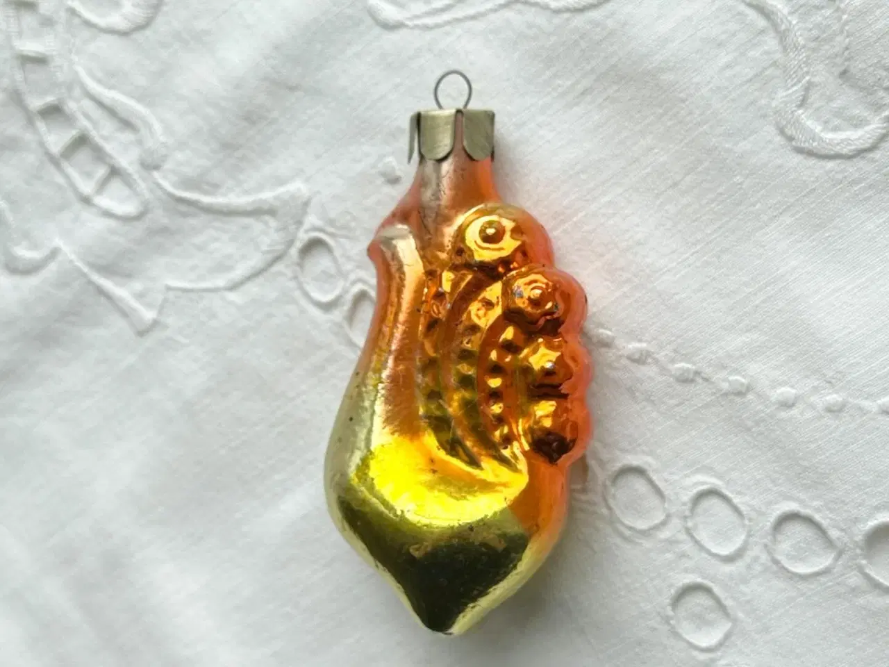 Billede 4 - Vintage glaspynt, hane, gul