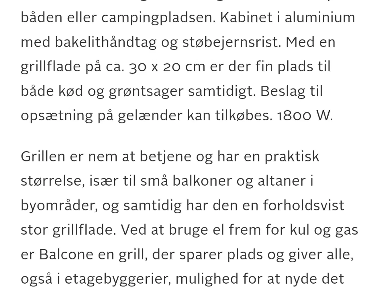 Billede 6 -  Morsø balcone/altan el grill og belæg 