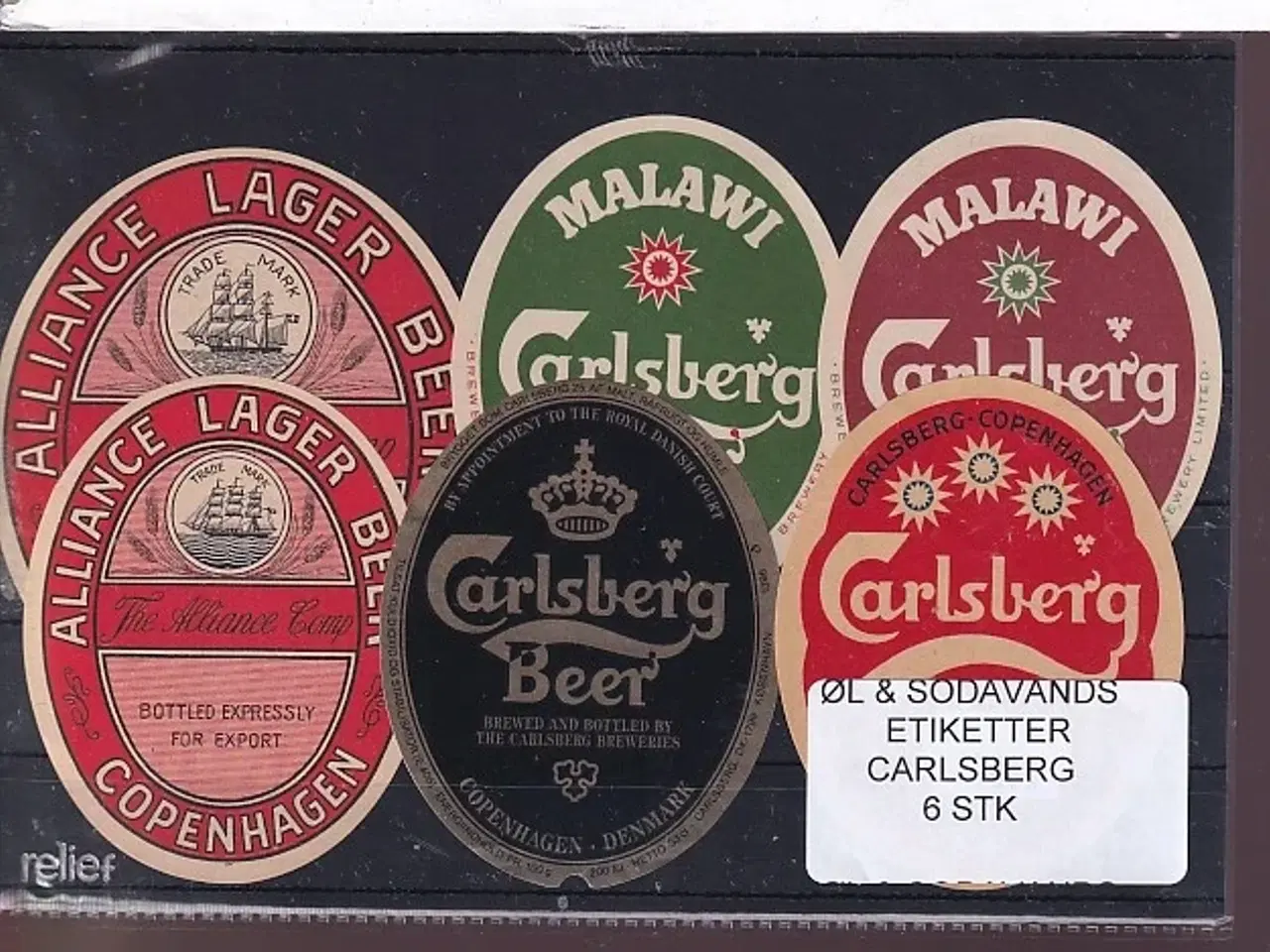 Billede 1 - Øl og Sodavands Etiketter - Carlsberg - 6 Stk.
