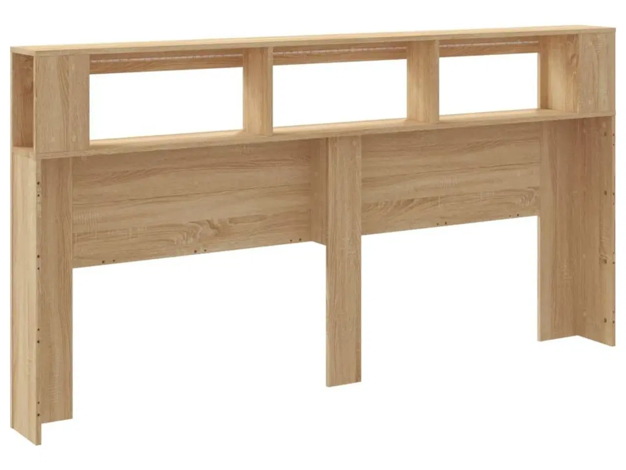 Billede 6 - Sengegavl 200x18,5x103,5 cm LED-lys konstrueret træ sonoma-eg