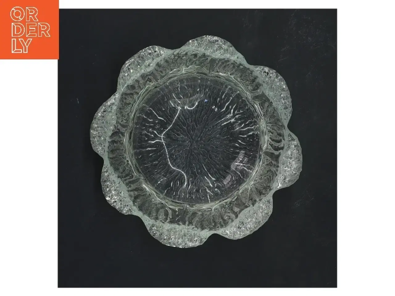 Billede 2 - Glas skål med tekstur (str. 13 cm)