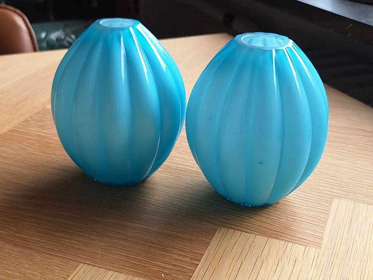 Billede 6 - Lyseblå glasvaser 