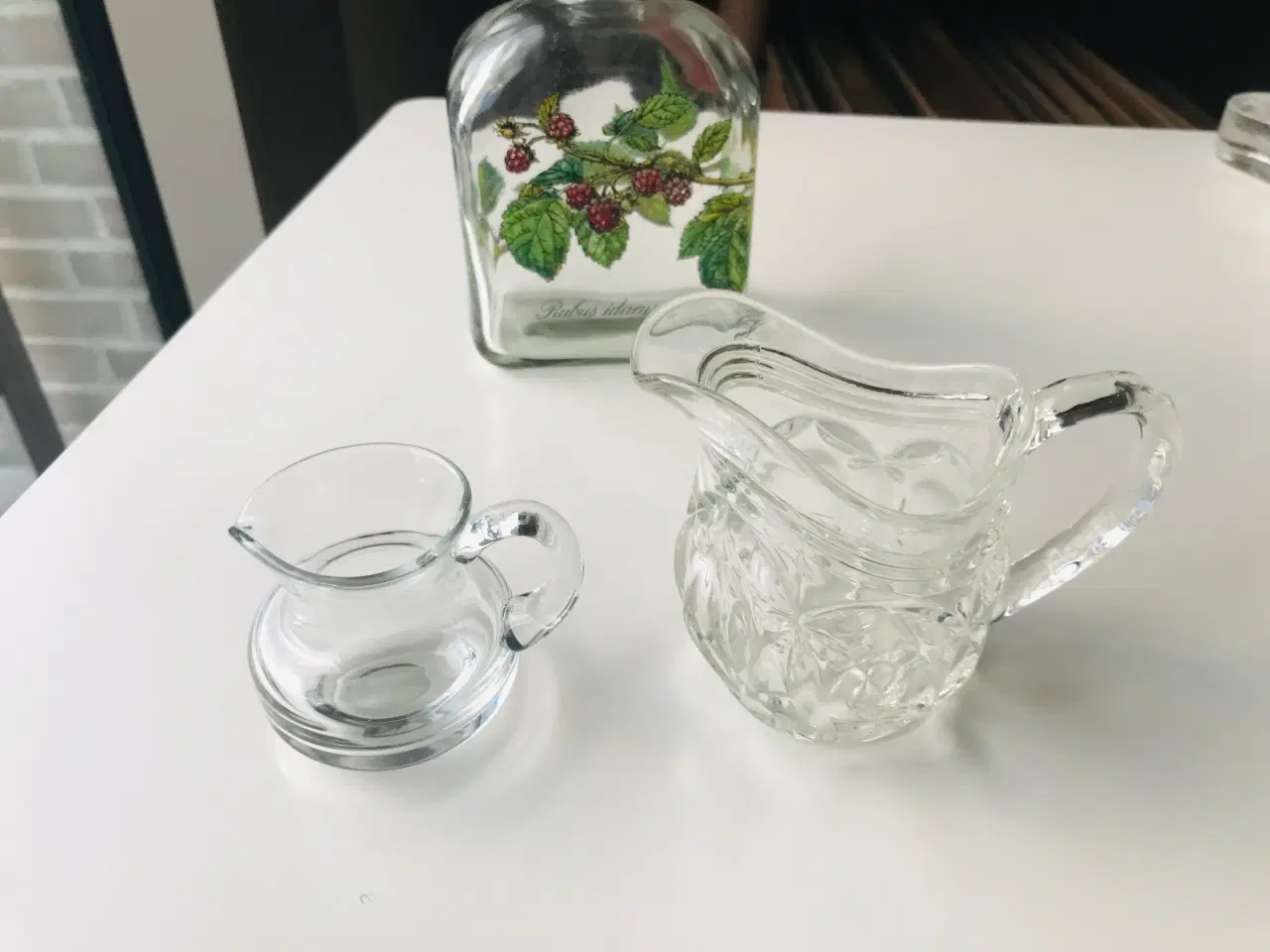 Billede 1 - Flødekander i klart glas ( 2 stk.) Holmegaard