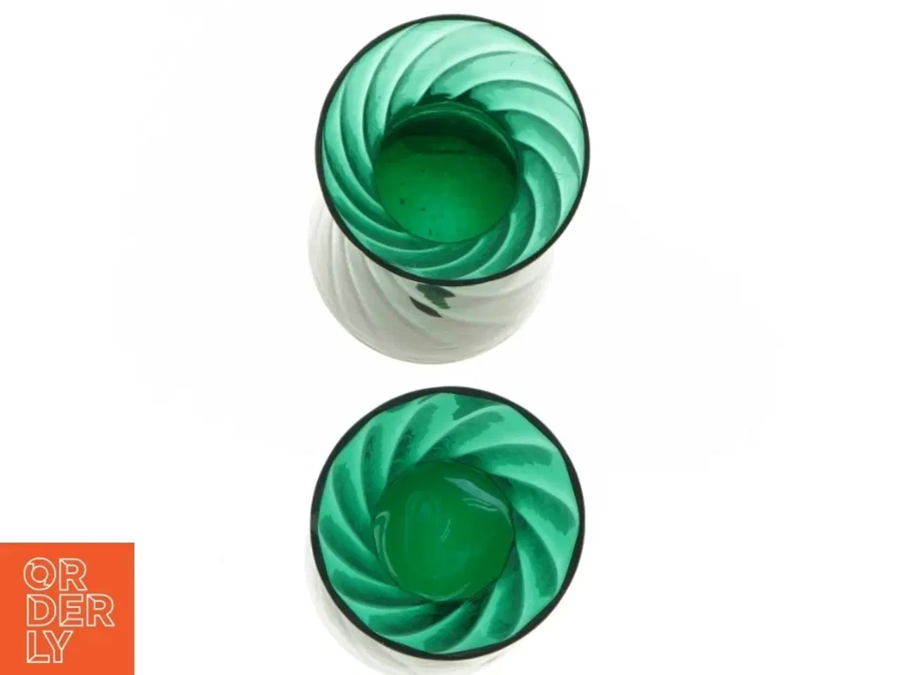 Billede 2 - Grønne glasvaser, 20 cm, 2 stk. (str. 20 cm. 2 styk)