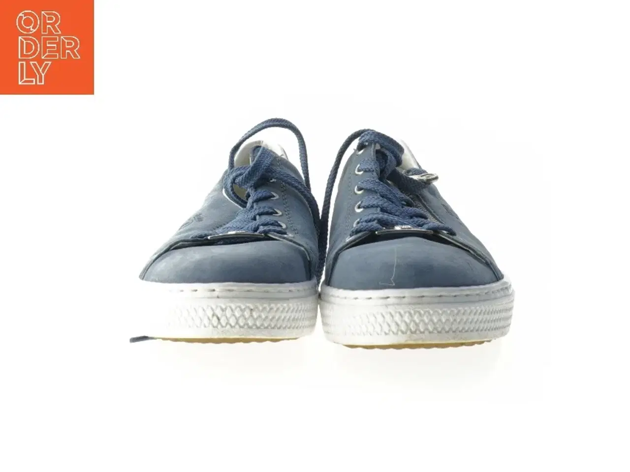 Billede 3 - Blå sneakers med snørebånd og lynlås fra Rieker (str. 42 )