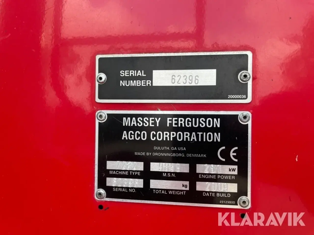 Billede 9 - Mejetærsker Massey Ferguson 7282 med skærebord & vogn