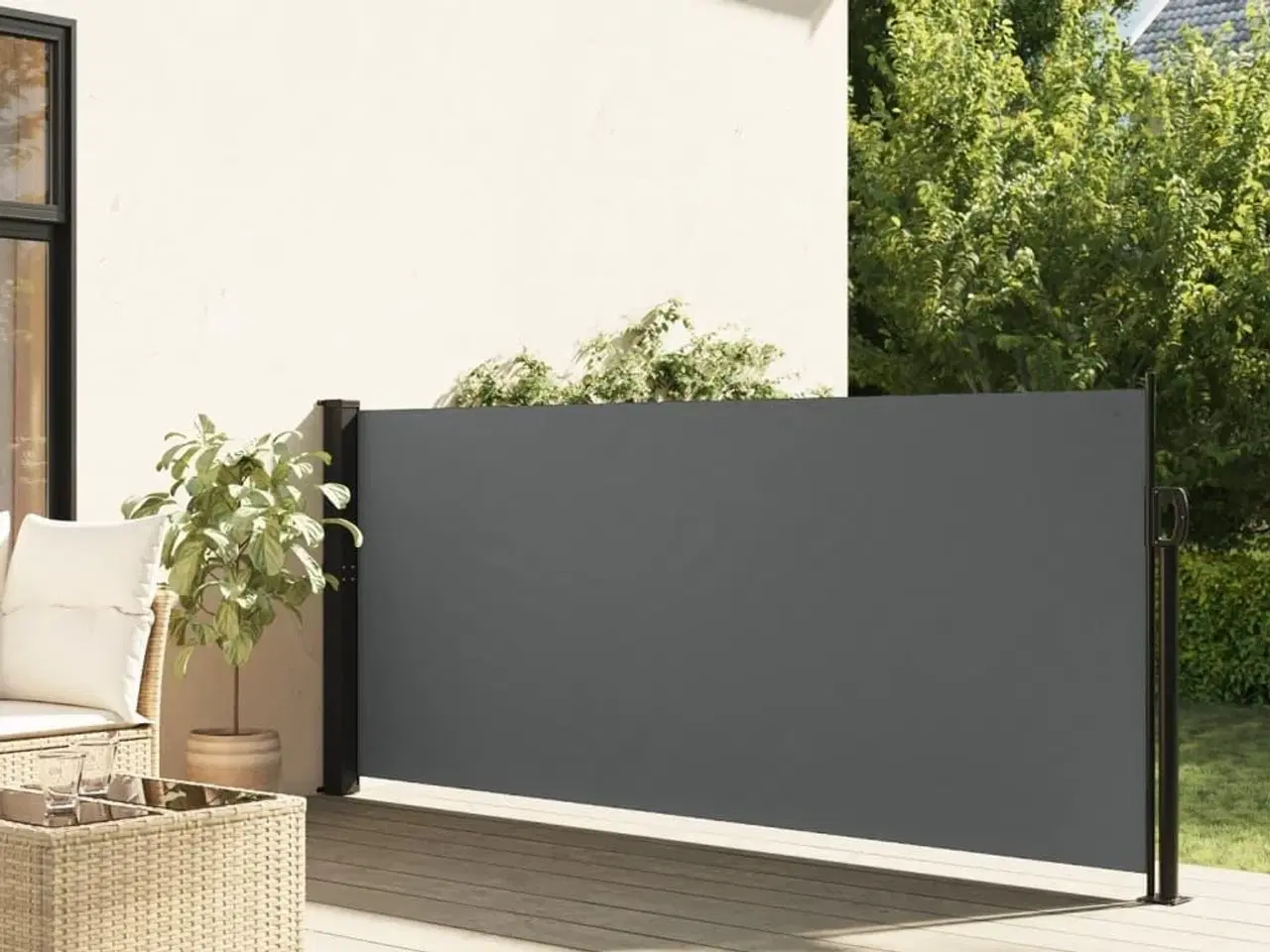 Billede 1 - Udtrækkelig sidemarkise antracit 120x500 cm