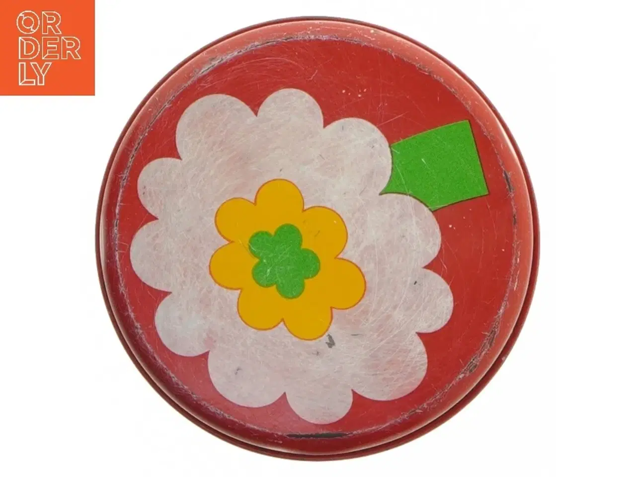 Billede 4 - Retro dåse i metal med blomster fra Lundtofte, Copenhagen Denmark (str. Ø 10,5 cm højde 13 cm)