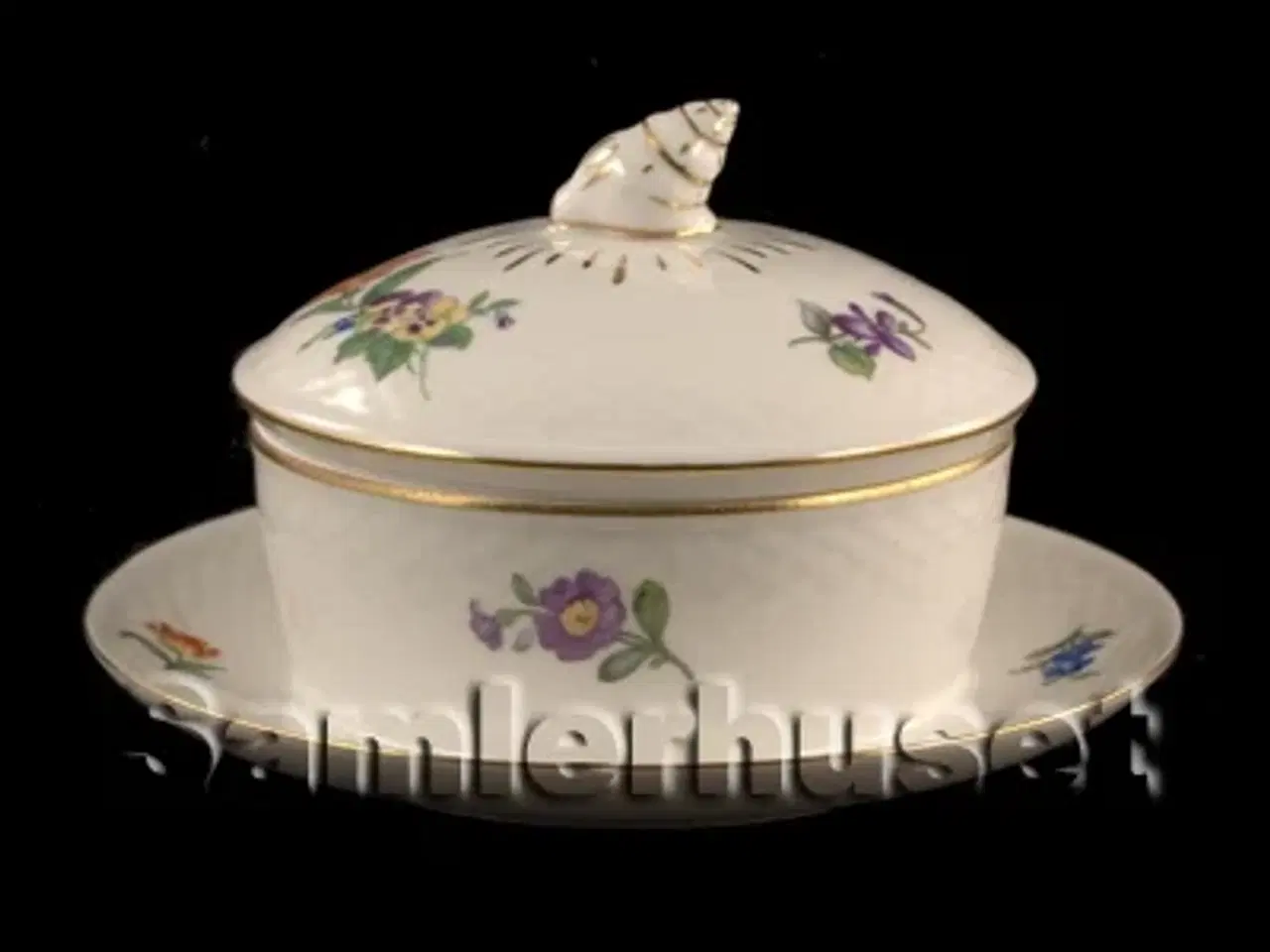 Billede 1 - Saxisk Blomst Hvid Smørskål