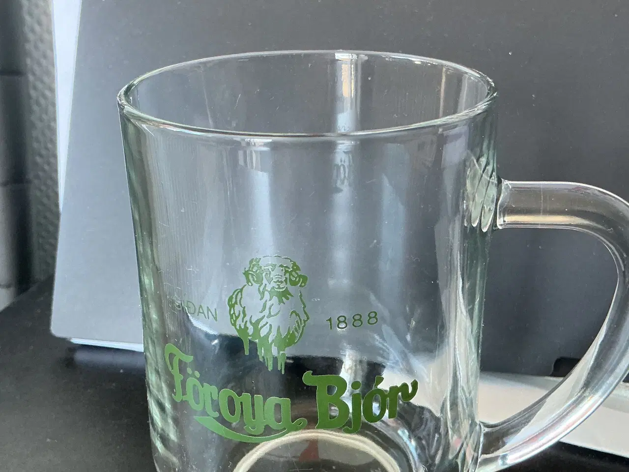 Billede 1 - Vintage Föroya Bjór ølglas – fransk produktion