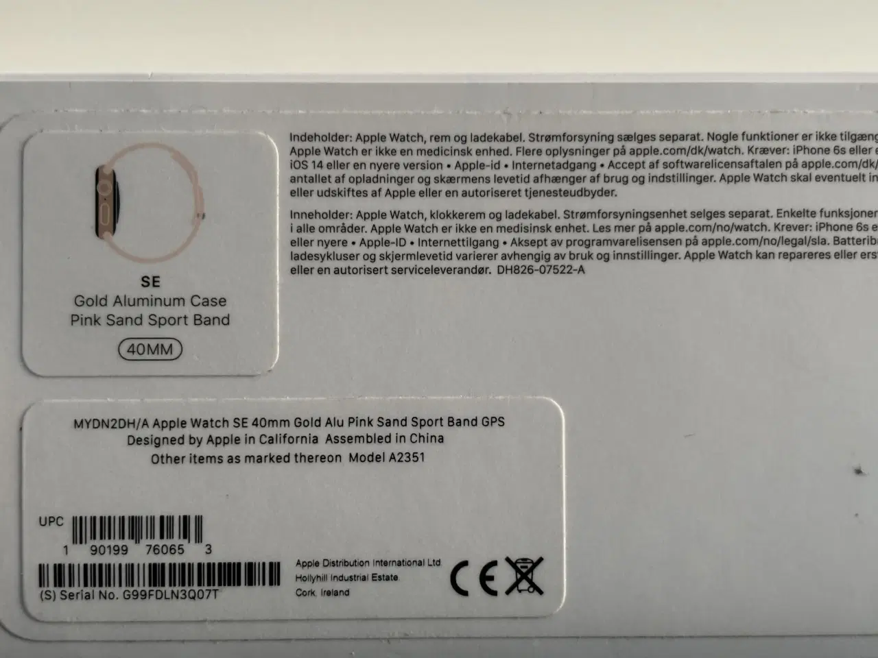 Billede 7 - Apple Watch SE 40 mm Gold Alu pink sports GPS