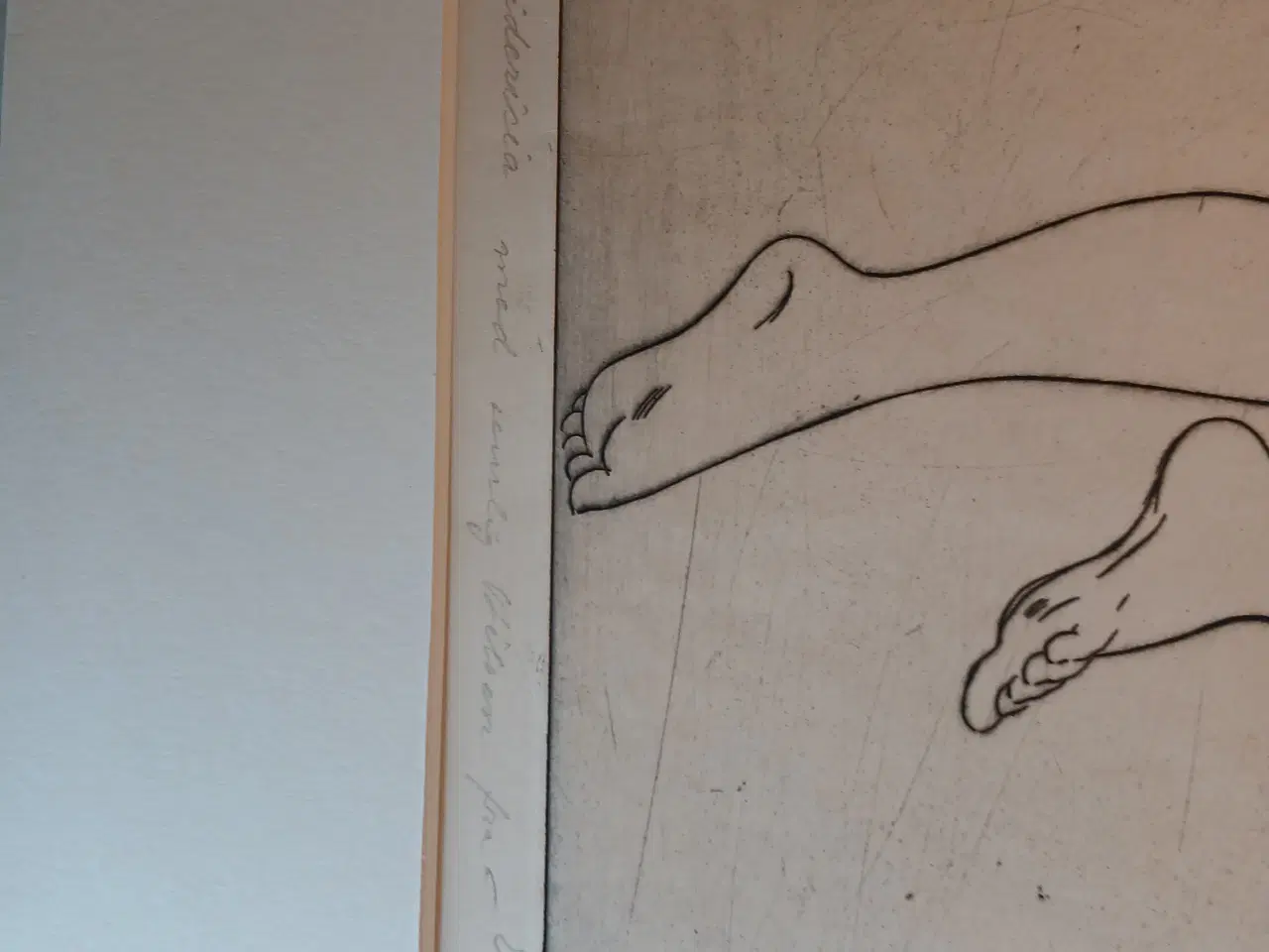 Billede 2 - Ernst Hansen litografi, nøgen kvinde