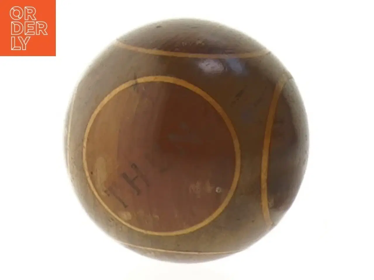 Billede 4 - Antik trækugle (19. century inlaid ball) af tre træsorter (str. Ø 6 cm)