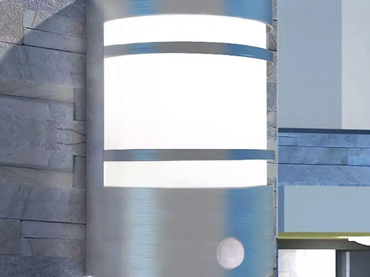 Billede 1 - Udendørs væglampe med sensor rustfrit stål