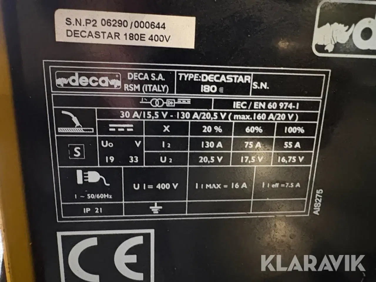 Billede 6 - Svejsemaskine Deca Decastar 180 E